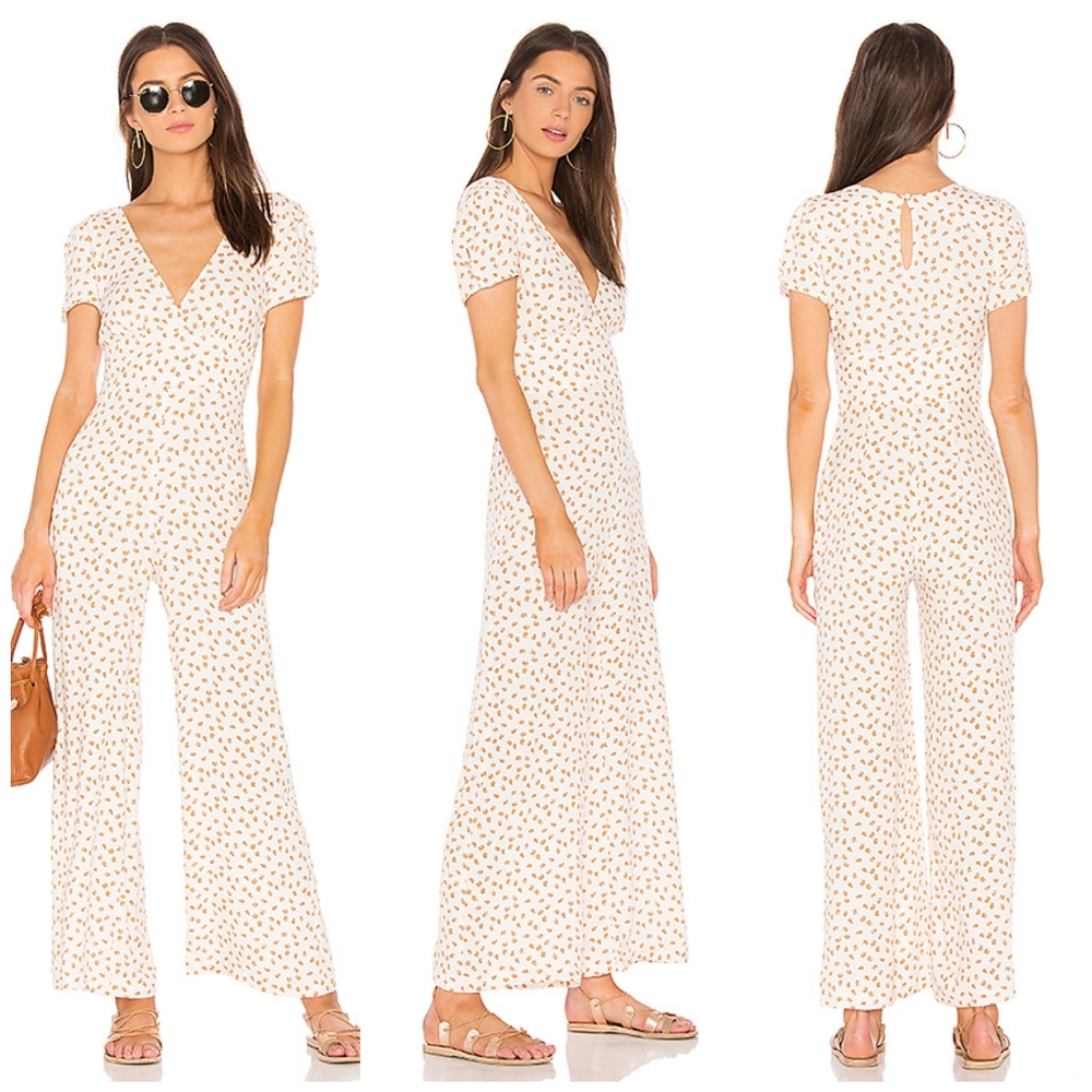 Free People Mia Short Sleeve Jumpsuit Size 8 🍊